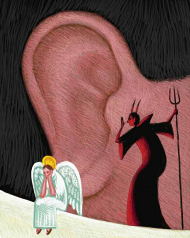 Engel duivel schouder Biesta Daarom wel persoonsvorming