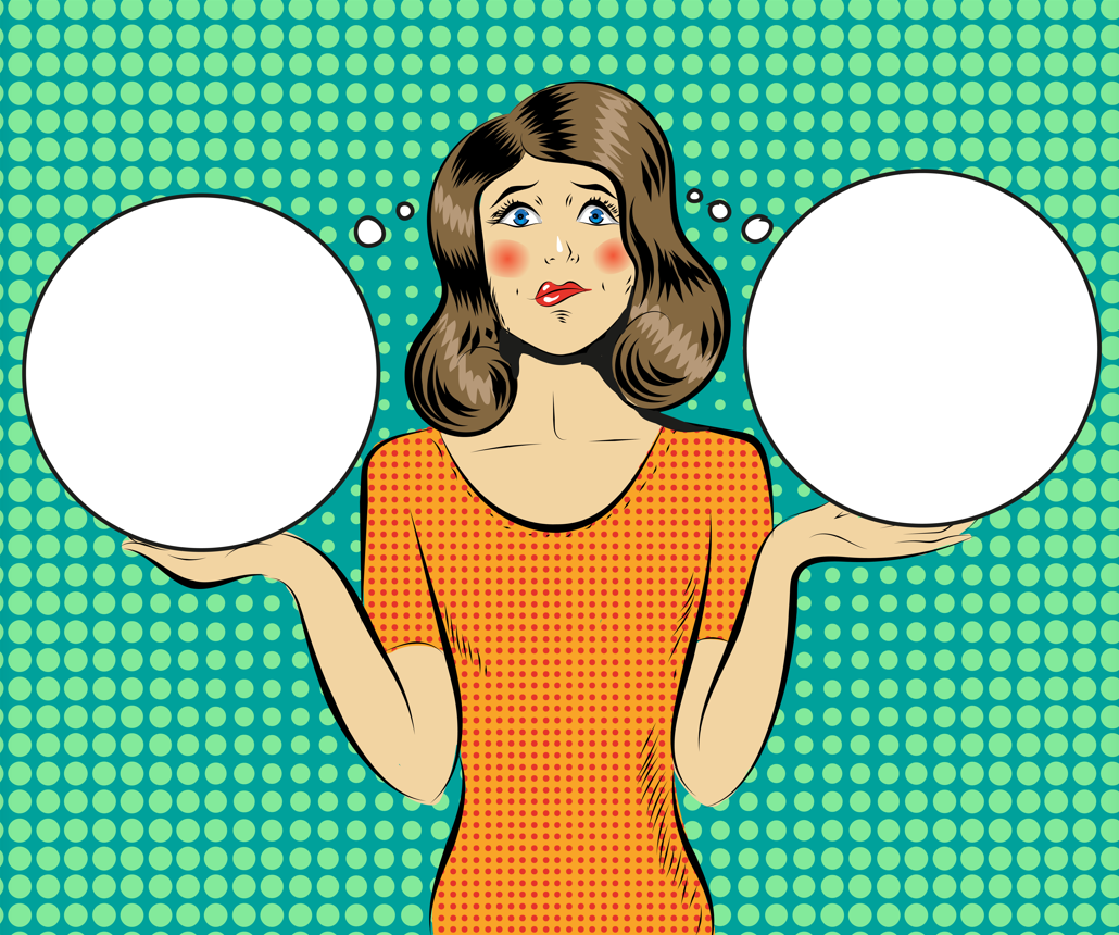 C 609079367 afweging beslissen moeilijk twee gedachten