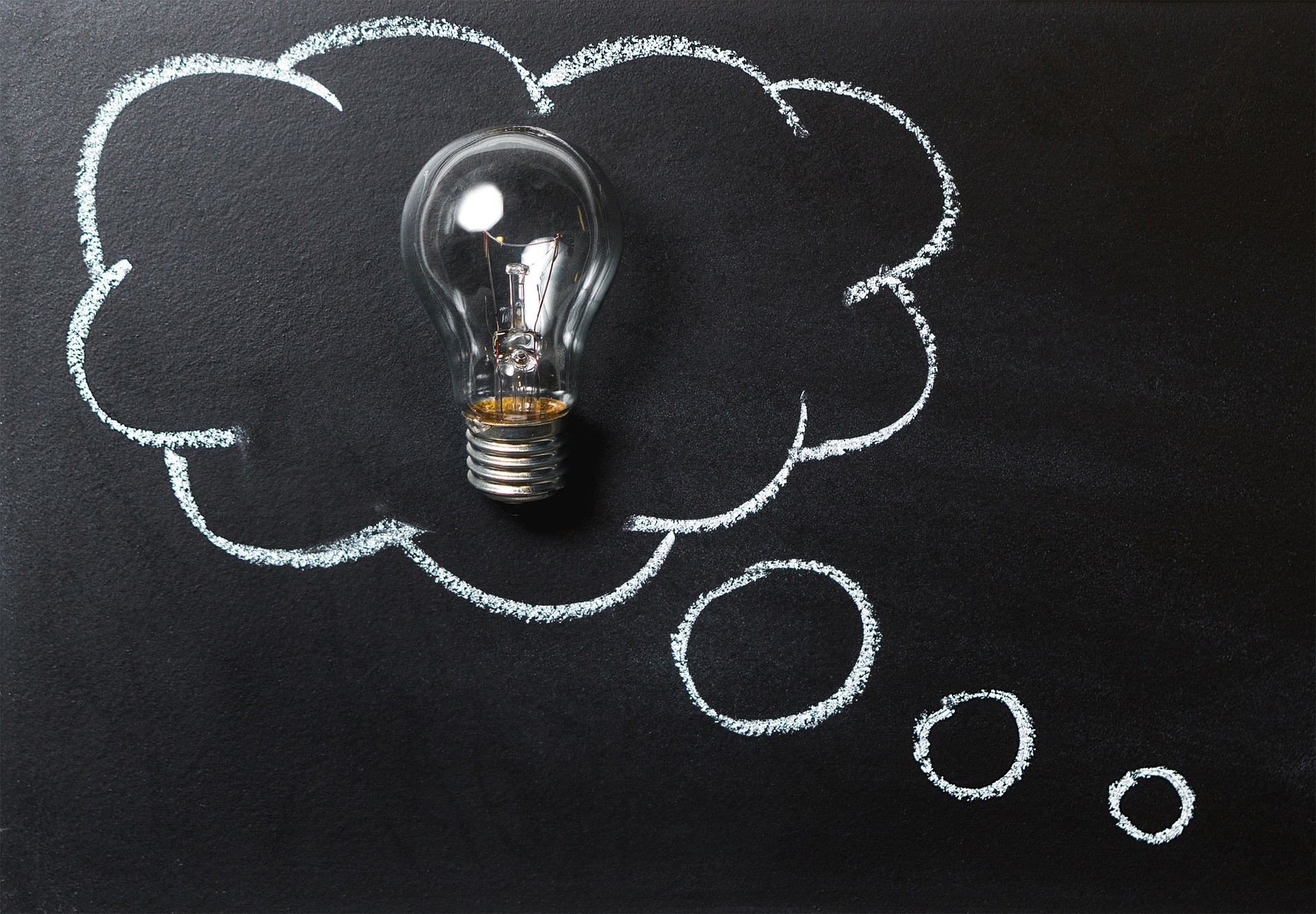 Gedachtenwolk lamp innovatie gespiegeld