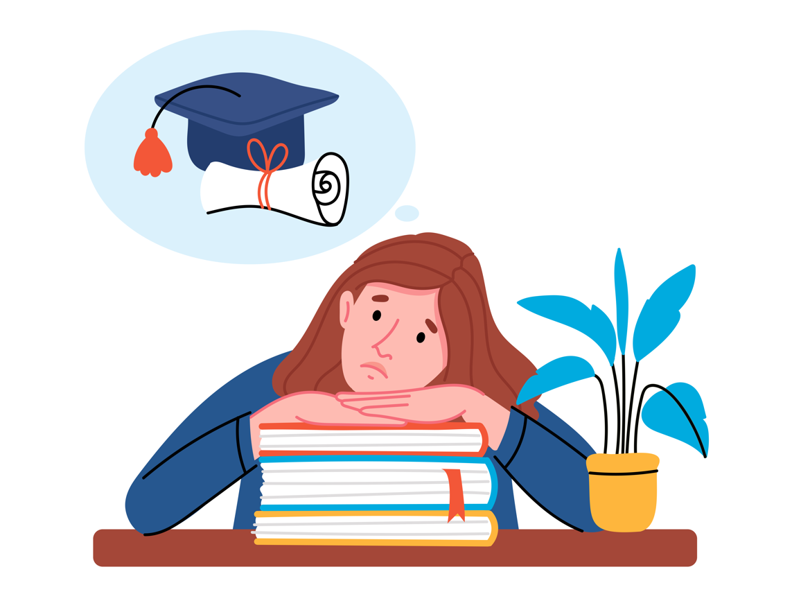 C shutterstock 1724783293 dromen van diploma hopeloos zakken
